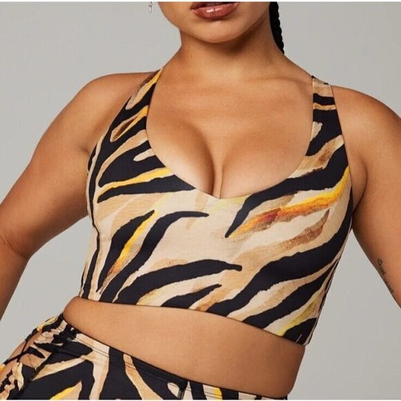 New Savage x Fenty Wildcat Strappy Back Tank Bra Womens L Animal Instinxx Brown - Picture 1 of 8